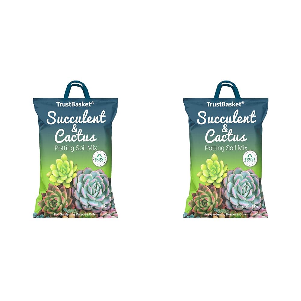 TrustBasket Succulent and Cactus Potting Soil Mix - 5 Kg | Well-Drained and Porous Soil Mix | Holds Optimum Moisture | Improves The Growth and Development of Succulents Other (Pack of 2) (B0CL43NZ95) Amazon Price History, Amazon Price Tracker