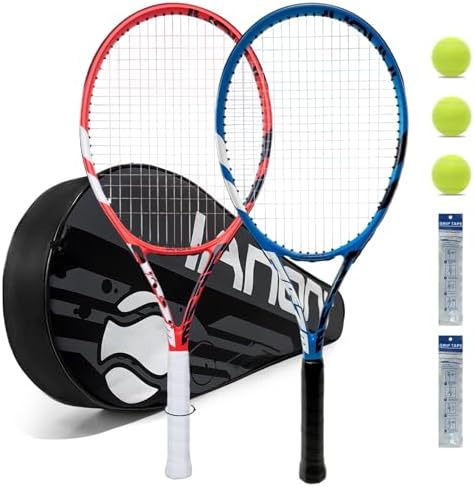 Tennis Rackets for Adults, Pre-Strung 27 Inch Tennis Racquets-2 Player ...