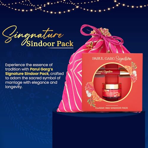 Image of Parul Garg Beauty Festive Shringar Gift Pack | Sindoor, 10-in-1 Silk Matte Lipsticks & Hot Pink Potli | Festival Gift Set for Women, Wife & Friends