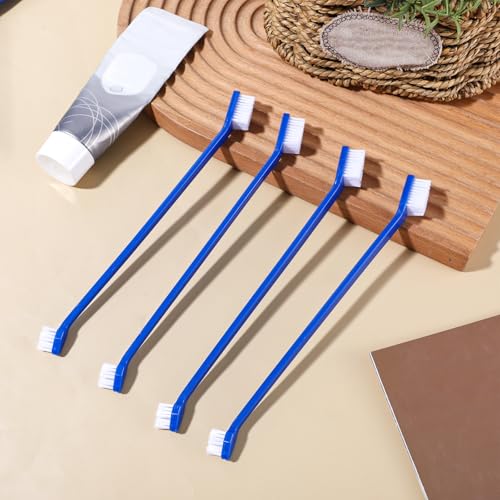 Image of SynHHergyx 200 Pcs Dog Toothbrushes Bulk, Double-Headed Super Soft Bristle Cat Tooth Brush Pet Dental Brushing Kit Oral Care & Hygiene Cleaning Tools for Puppy, Pet Party Favors, Veterinario Supplies