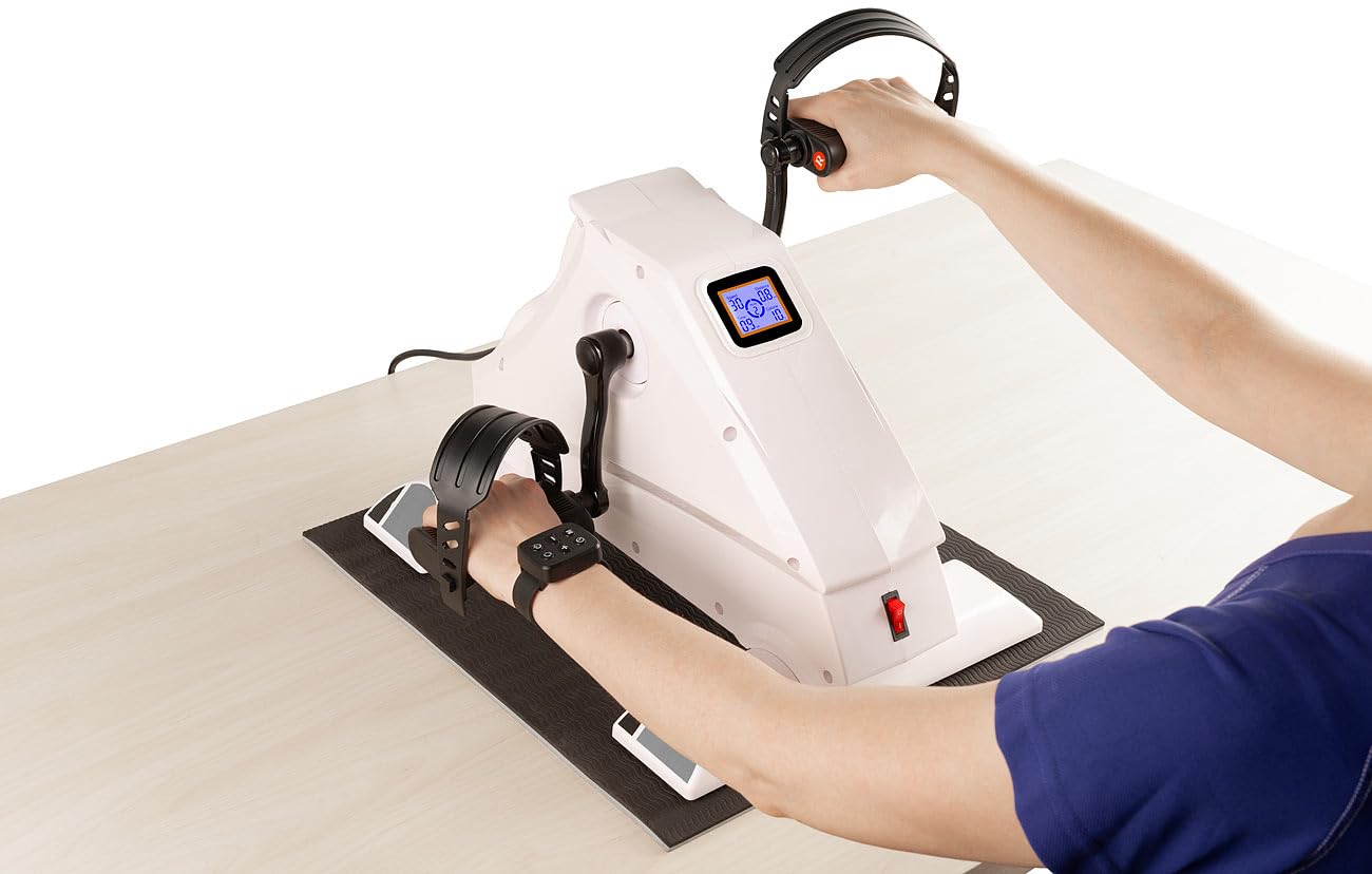 PEARL Sports Arm und Beintrainer: Digitaler Bein- und Armtrainer, Motor-Unterstützung, Fernbedienung (Beintrainer mit Motor für Senioren, Bein und Armtrainer für Senioren, Sport)