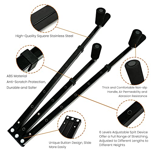 Spart Leg Stretcher, 3 Bar Leg Split Stretching Machine With 6Ft Yoga Strap, Flexibility Stretching Equipment For Ballet, Yoga, Dance, Martial Arts, Mma, Home Gym Exercise(2023 Upgrade) #TOP3