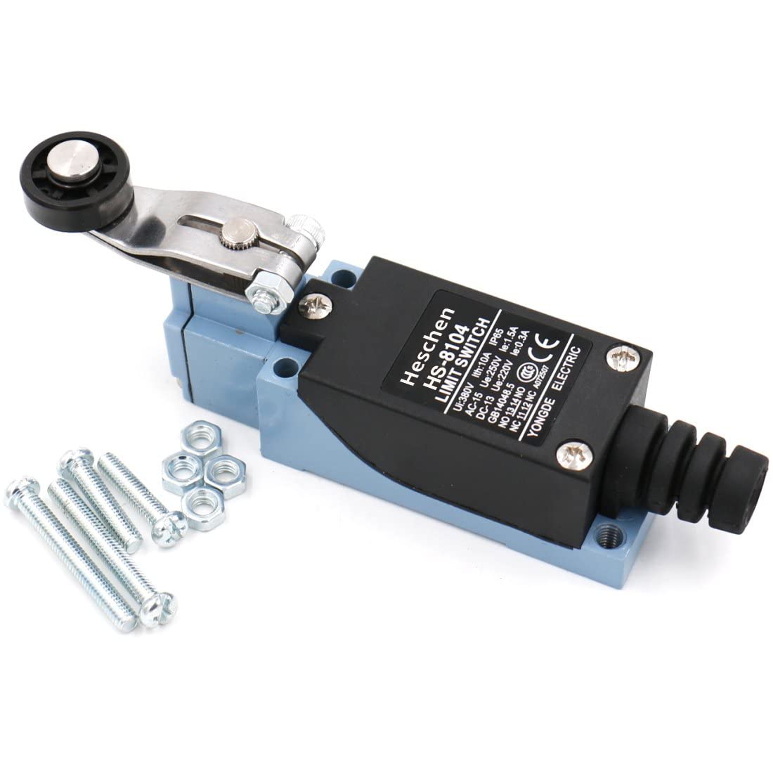 Heschen Interrupteur De Fin De Course Horizontal TZ-7144 à Pôle Unique Actionneur à Levier à Rouleau AC 380 V 10 A Pour Moulin CNN