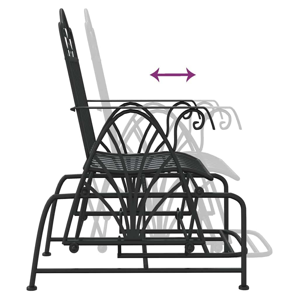 SYDE Banco Balancín de Acero Negro 61 cm | Resistente a la intemperie, uso diario al aire libre, capacidad 110 kg, diseño elegante