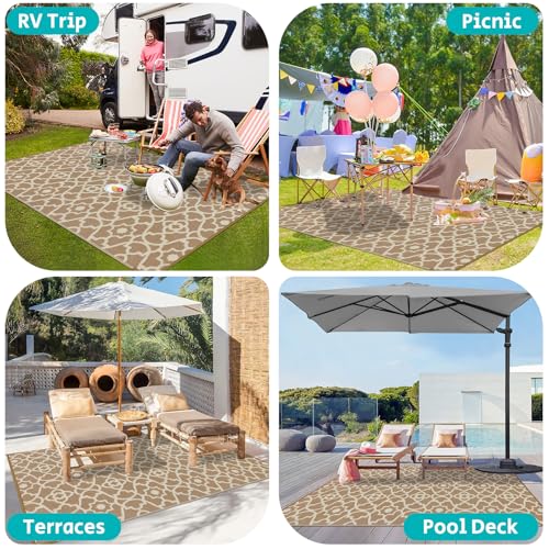 HEBE Outdoor Rug Waterproof 6x9, Plastic Straw Rug Camping Rug, Reversible Outdoor Patio Rugs RV Mat Clearance, Indoor Outside Floor Carpet for Porch,Deck,Camper,Balcony,Backyard - Image 7