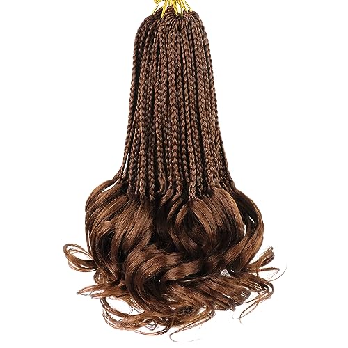 10 Inch 7 Packs French Curl Crochet Braids for Black Women Color 30 Short Pre Looped French Curly Braiding Hair for Goddess Box Braids Crochet Hair with Curly Ends
