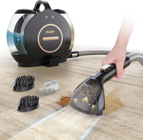 EUARY 18Kpa Polsterreiniger Gerät für Teppich Waschsauger für Polster & Auto Flecken Nasssauger...