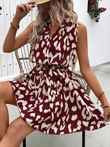 Image of SOLY HUX Women's Summer Wrap Dress Flowy Belted Vacation Short Dresses