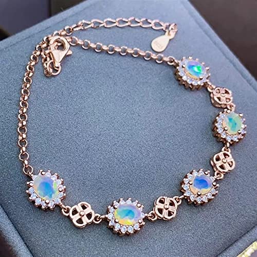 Pulsera de ópalo natural plata 925 con acabados de alta joyería clásica 2