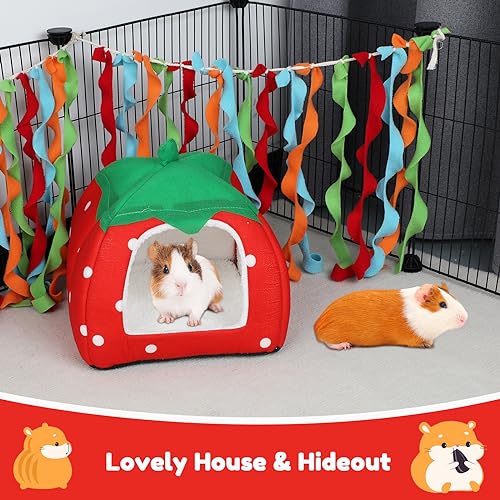 Image of BWOGUE Guinea Pig House Bed Cozy Hamster Cave Large Hideout for Dwarf Rabbits Hedgehog Bearded Dragon Winter Nest Hamster Cage Accessories