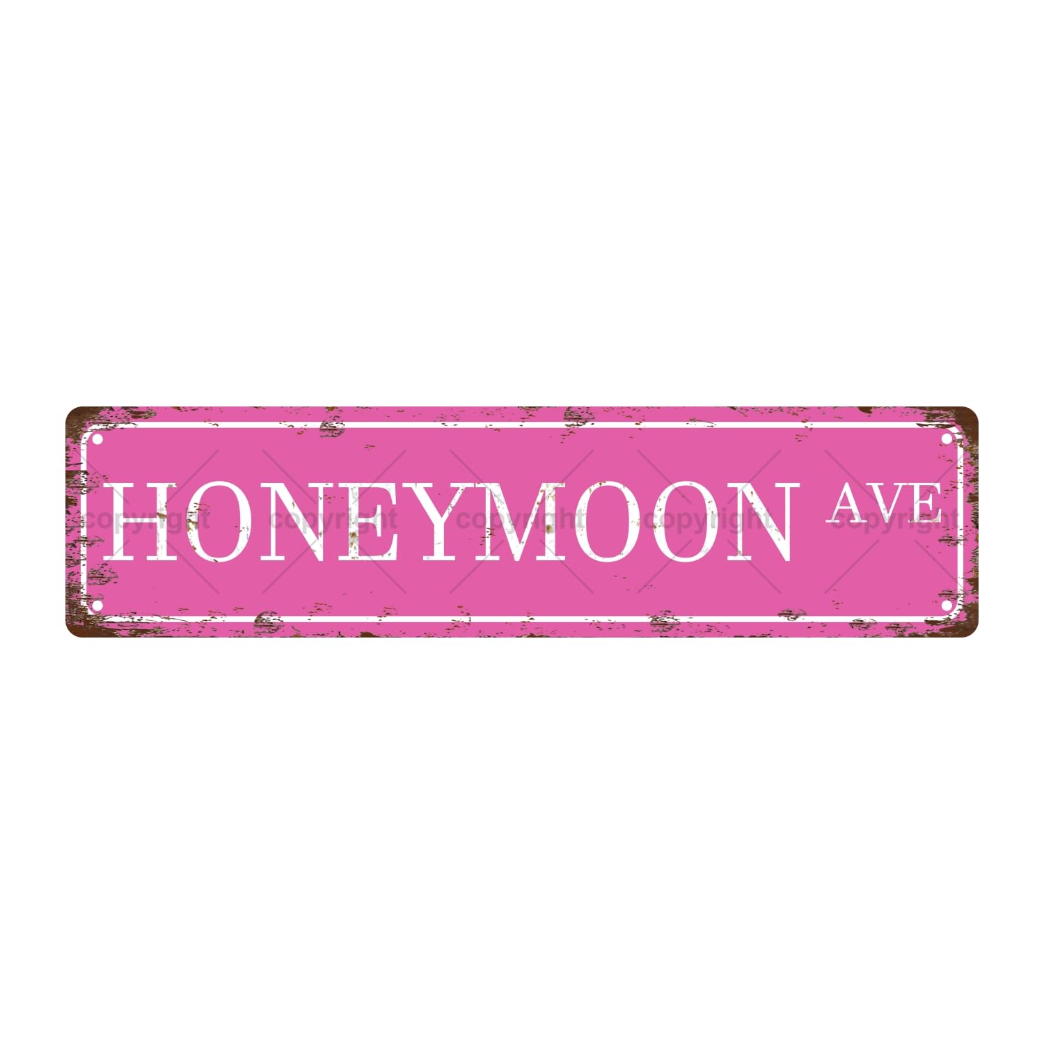 Honeymoon AVE TIME Metal Tin Street Sign Bar Cafe Garage Cave Home Room Wall Bathroom Farmhouse Garden Porch Patio Decor,4x16 Inch