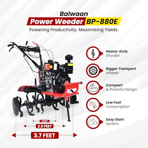 Image of Balwaan Krishi 4 Stroke 6HP Diesel Power Weeder | Electric Start| BP-880E