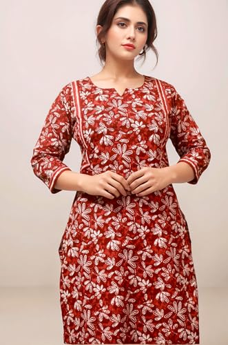 Image of Women's Cotton Printed Straight Kurti