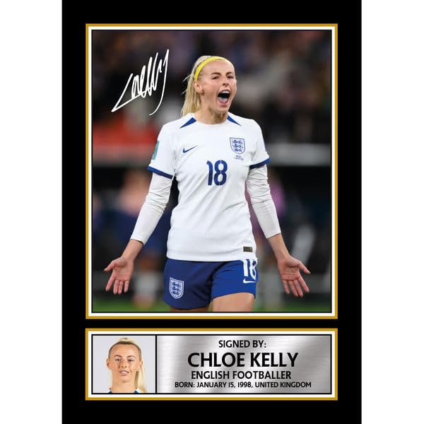 FoxyPrinting Chloe Kelly Poster Print – England Lionesses Euro Champion Wall Art – Framed or Unframed – Gift for Women’s Football Fans, A1 HUGE Poster Print (840x594mm)