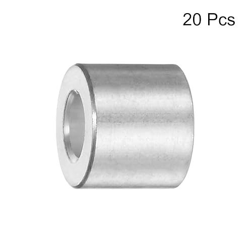 Miniatura 3 de uxcell 20 piezas de espaciador de aluminio de 0.197 in de diámetro exterior de 0.394 pulgadas de diámetro exterior, buje de separación de tornillo