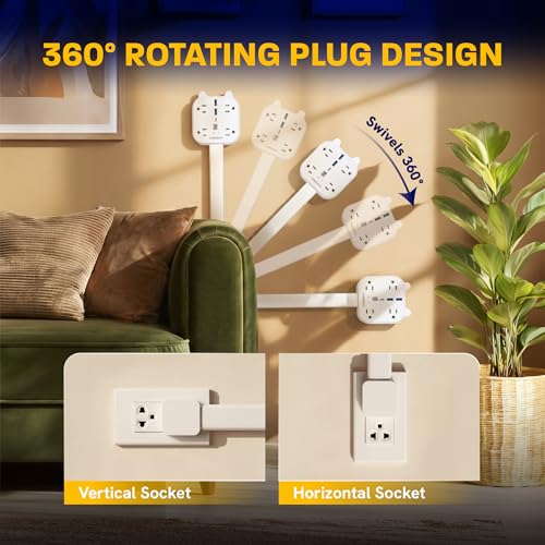 Canamax Extensión con Enchufe Giratorio 360°, 4 Tomas AC, 2 USB-C y 2 USB-A, Brazo Telescópico Ajustable 18 a 27 pulgadas miniatura 5