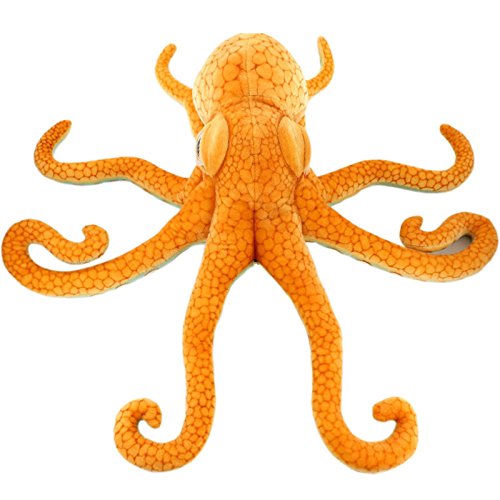A-cool Giant Realistic Stuffed Marine Animals Soft Plush Toy Octopus For Womens Mens Adults ,Orange,33.5