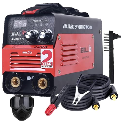 Image of iBELL M220-76 Inverter ARC Welding Machine 220A | Built-in Hot Start, Anti-Stick & Adjustable Arc Force | Heavy Duty IGBT Welder | 220V ±15% | Supports 1-5mm Electrodes- 2 Year Warranty