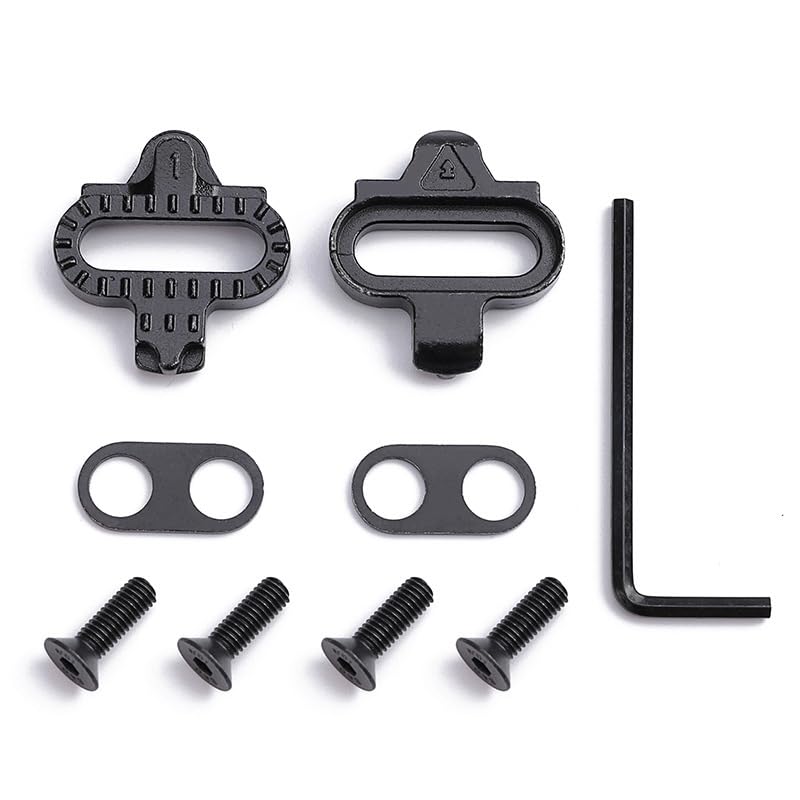 Calas SPD compatibles con SH51 SH56, Negras, Set Antideslizante para Zapatillas MTB, Indoor Cycling y Pedales(A)