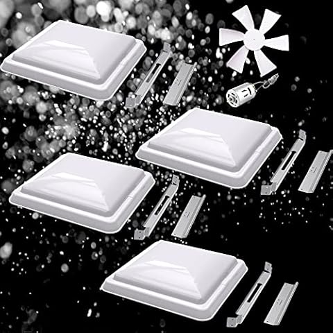 BONIKLUBA RV Motorhome Trailer Roof Vent Cover (14" x 14") Universal Vent Lid - Vent Lid Replacement ,White 4 PCS Cover