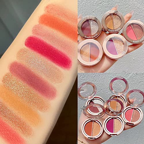 Timipoo Double Color Eye Shadow, High Pigment Eye Makeup Palette, Matte Shimmer Metal Eye Shadow Powder, Waterproof And Durable Color Eye Shadow thumb #3