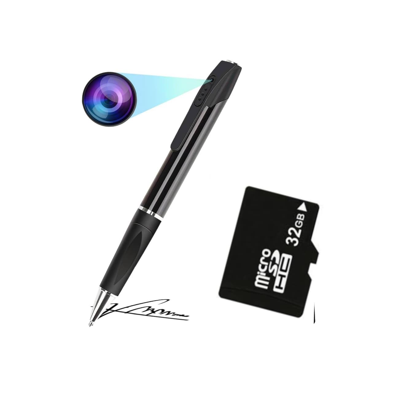 look cam 4K Pen Camera 1080p HD Video & Audio Recording Free 32GB Memory Card Mini Slim Metal Body Portable Hidden Pen Camcorder Pen Gadget HD Video Recorder for Home Office Meeting Security Camera-picture-21