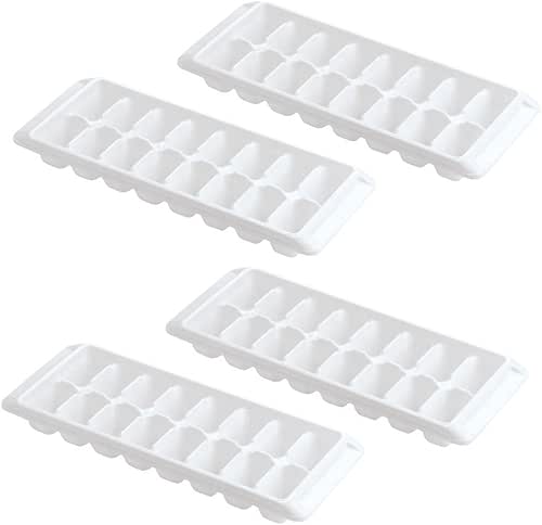 Easy Release White Ice Cube Tray, 16 Cube Trays (Pack