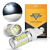 Auxbeam T20 7440 W21W LED Light Bulbs, Extremely Bright White 6000LM LED Bulb for Front/ Rear Turn...
