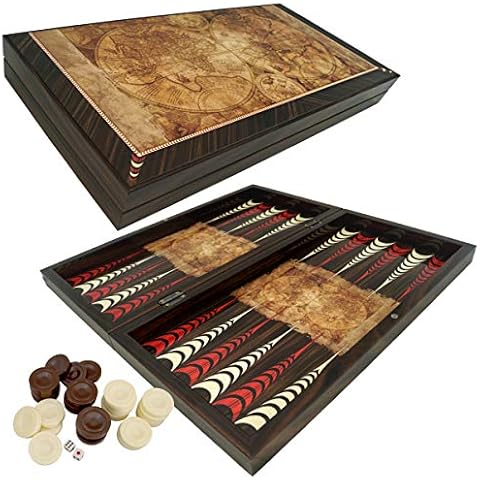 Deluxe Holz Backgammon Set Globe Cover