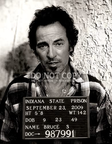 Portrait Bruce Springsteen Mugshot tirage d'art rare New Jersey 28x35