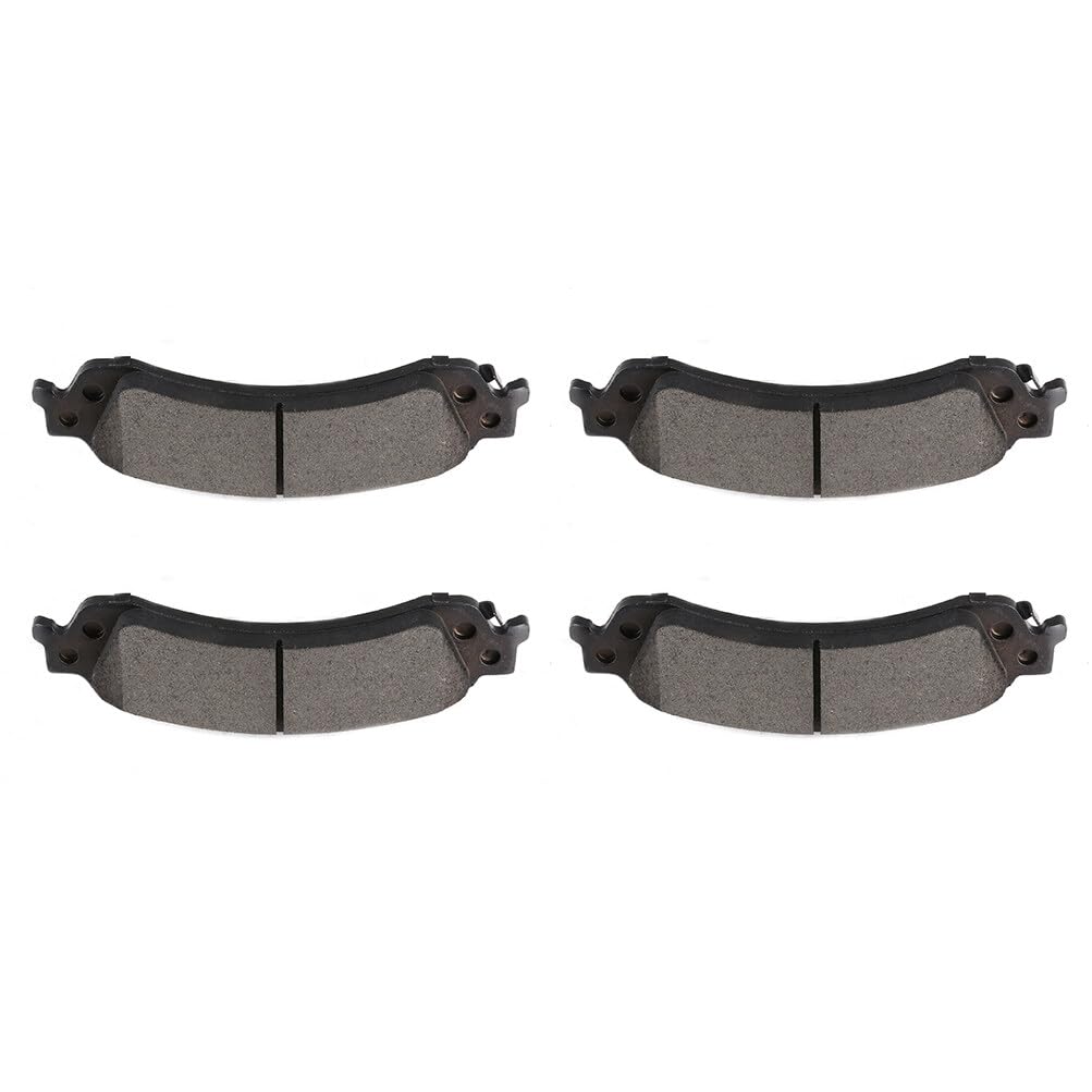 SCITOO D975 Rear Semi-Metal Brake Pads Sets Fit For Cadillac Escalade ESV/EXT,For Chevy Avalanche 1500/Silverado 1500 HD/Suburban 1500/Tahoe,For GMC Sierra 1500/Sierra 1500 HD/Yukon/Yukon XL 1500