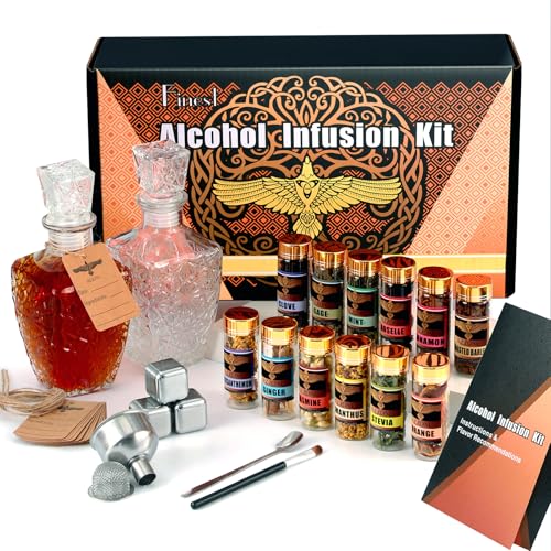 Alcohol Infusion Kit for Infusing Whiskey, Gin, Rum, Tequila, Vodka, Make Your Own Flavored Spirits...