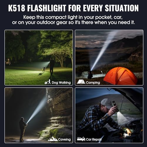 2-Pk Banral K518 USB-C Rechargeable EDC Pocket LED Flashlight - image 8