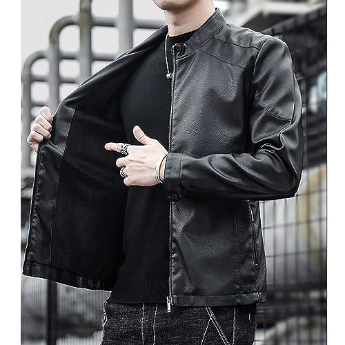 Chaqueta liviana de cuero para hombre miniatura 3