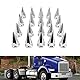 33 Mm X 4 3/4 Spike Lug Nut Covers, ABS -Chrom -Kunststofffaden auf Stachelbahnen Nusskappen für Semi -LKWs, Pack von 20 (20PCS)