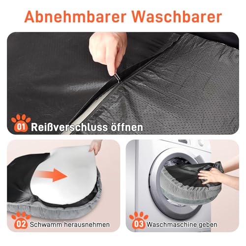 O·Lankeji Hundebett Mittelgroße Hunde erhöhte Ränder, Hundekorb Grosse Hunde Abnehmbarer, Waschbarer Bezug Hundesofa, Hundekissen Vierseitiges Nackenrolle Kissen, rutschfest
