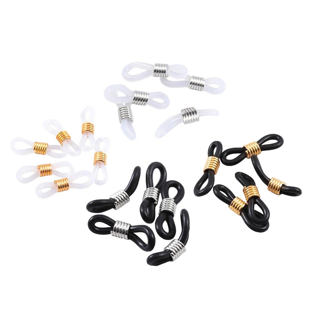 THE STYLE SUTRA® 50Pcs Ends Eyeglass Glasses Holder Repair Chain Cord Loop Ends White Silver-image-24