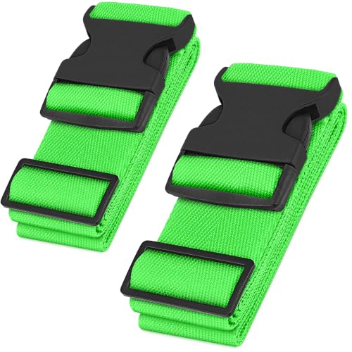 Image of Hero Luggage Straps for Suitcases (2-Pack) Heavy-Duty Adjustable Luggage Belt with Duraflex Buckle & Built-in Luggage Tag - Checked Bag & Carry-on Travel Essentials