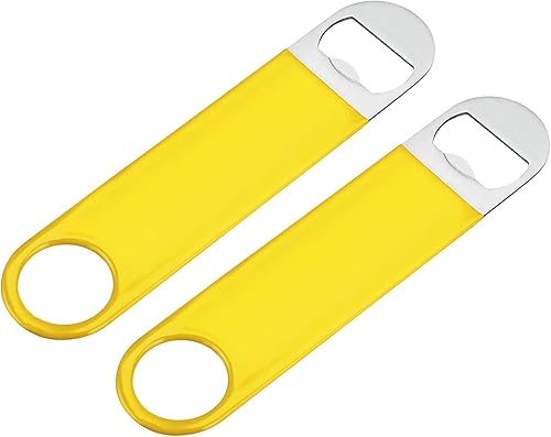 uxcell Abrebotellas, 2 piezas de 7 pulgadas, abrebotellas de cerveza plano de acero inoxidable, abrebotellas de cerveza de barman para bar, fiesta,