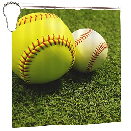Rideau de douche baseball 183x183 cm imperméable avec 12 crochets - 2