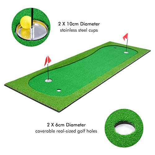 Alfombrillas-de-Golf-Putting-Green-de-Golf-33-x-10-pies-Sistema-de-Ayuda-para-Entrenamiento-de-practica-de-Golf-con-6-Pelotas-de-Golf-para-Uso-en-Interiores-y-Exteriores