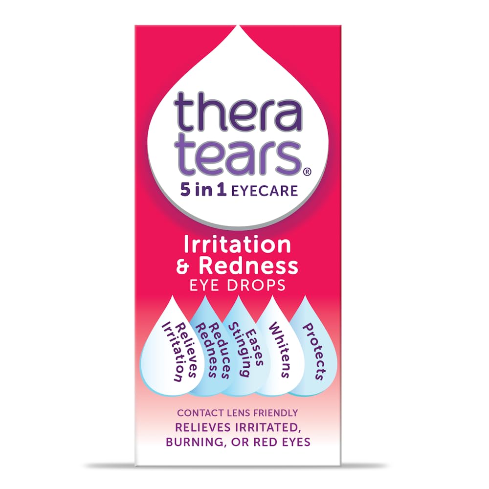 TheraTearsIrritation & Redness Eye Drops | Relieves Irritated, Burning or Red Eyes with Natural Whitening | Contact Lens Friendly |5 in 1 Eye Care Drops | 10ml