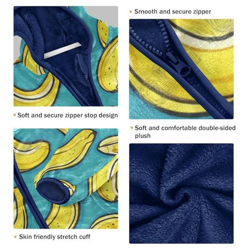 Banana Girls Fleece Jacket Girls Fall Jacket Girls Zip Up Hoodie Girls Sherpa Jacket 2-10T3