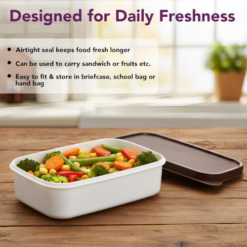Image of Plastic Storage Food Containers with Lid Set of 12(6x350ml & 6x250ml)Ivory Chocolate,BPA Free Food Grade Plastic Container,Microwave & Dishwasher Safe,Airtight Leak Proof,Lunch box for office