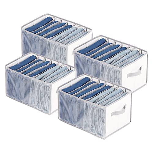 Univivi Extra Large Clothes Storage Organiser, Portable Wardrobe Organiser for Jeans Trousers, Sweaters, T-Shirts, Jumpers