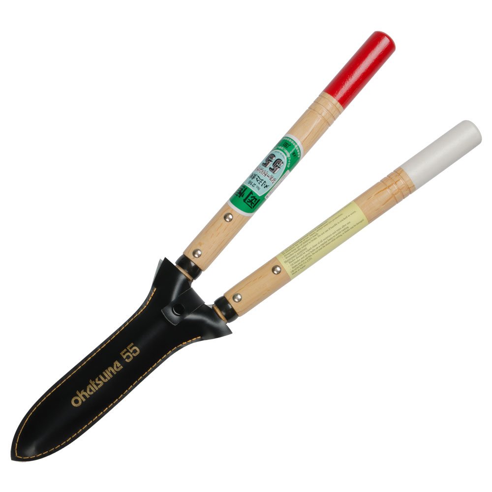 Okatsune Hedge Shear, 6in Blades, Wood Handles, 20in Overall