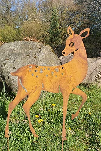 KUHEIGA Gartenstecker REH Tier Metall Rost Höhe: 82cm Gartenfigur Gartendeko KUHEIGA Gartenstecker REH Tier Metall Rost Höhe: 82cm Gartenfigur Gartendeko