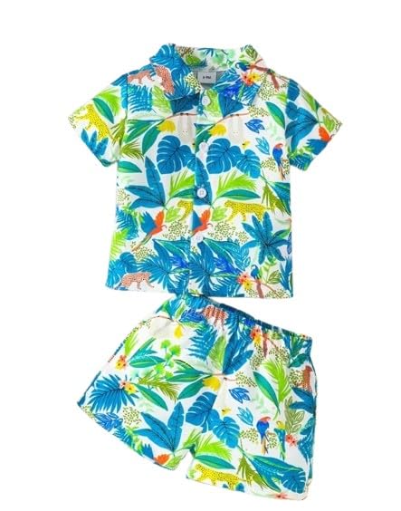 CHALODIA Baby Boy Co-Ord Set | Vibrant Multicolor Print | Perfect for Beach, Picnic & Summer Outings | Toddler Shirt & Shorts