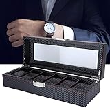 Das Gefühl ist glatt und es gibt kleine Kohlefaserkissen in der Box, damit Sie Ihre Uhr nach Belieben platzieren können.