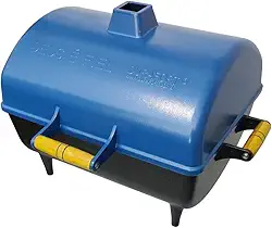 Churrasqueira Portátil a Carvão Tipo Bafo em Alumínio DURAFORT Modelo GOLD (Azul Craquelado)